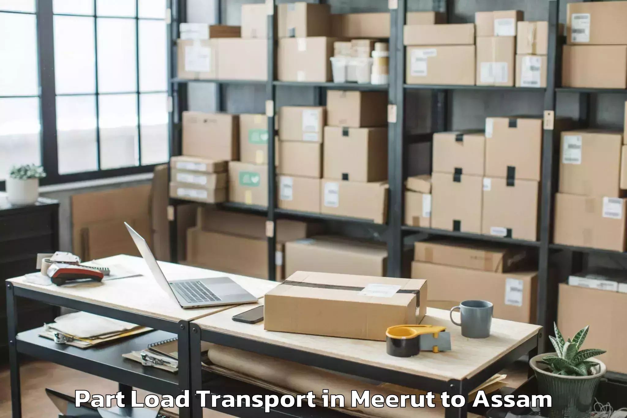 Book Meerut to Sarthebari Part Load Transport Online